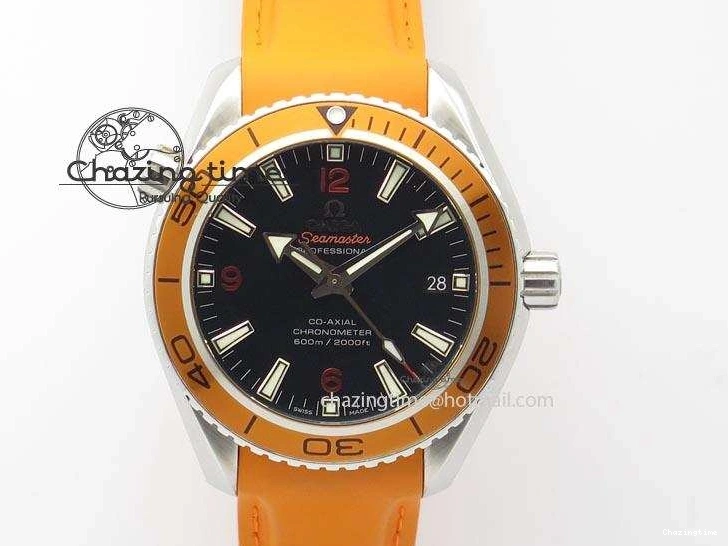 0516 Breathable Planet Ocean SS Bp Maker 45mm Orange Bezel On Orange Rubber Strap A 8221